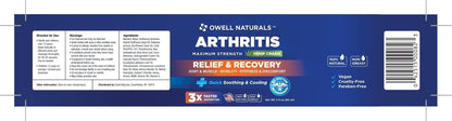 Owell Naturals Joint & Muscle Cream, Deep Penetrating, Maximum Strength Relief & Recovery for Joint & Muscles, Back, Knee, Legs, Hands, 2 Fl Oz