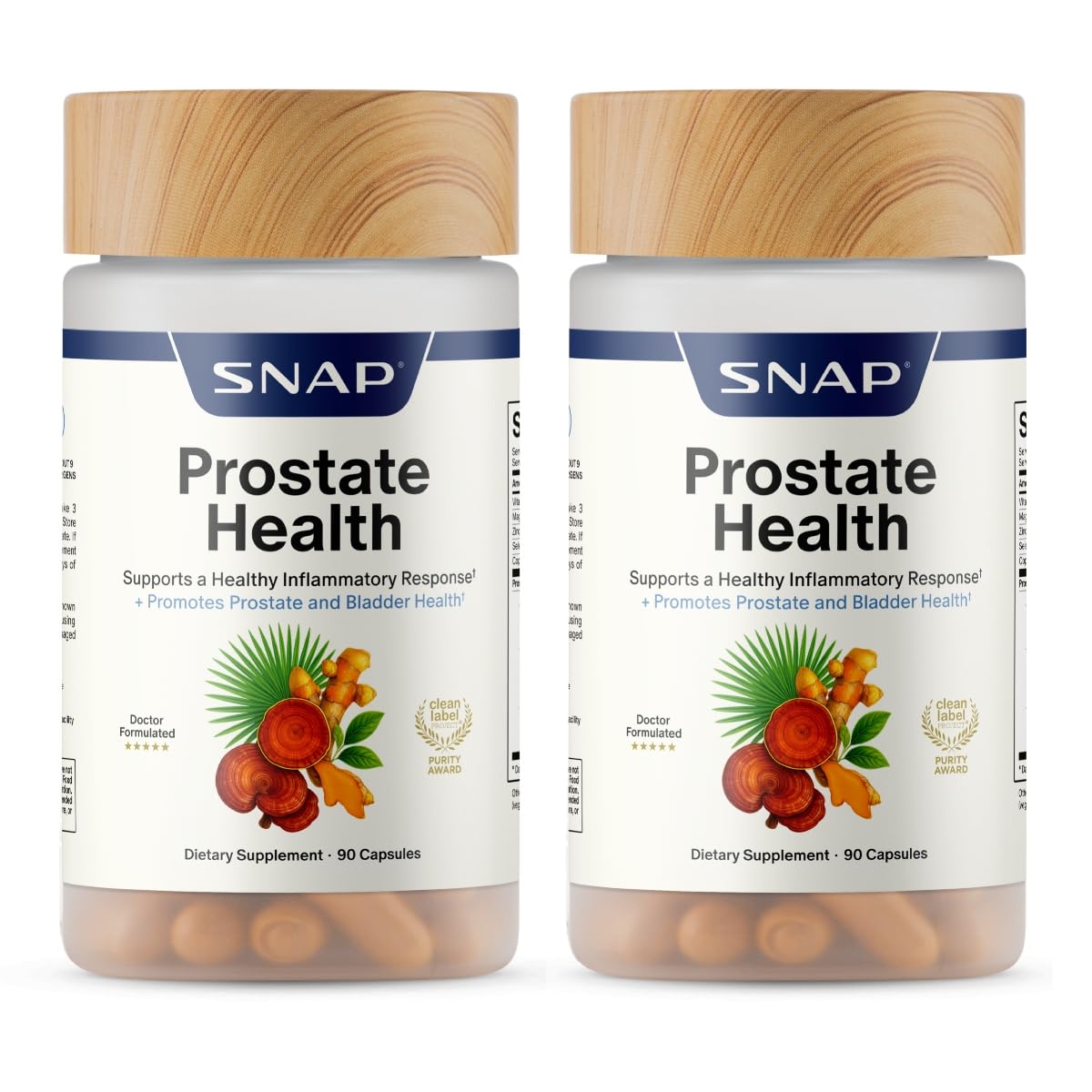 Snap Supplements Prostate Health Supplements for Men, 90 Vegan Capsules | Supports Urinary Tone and Healthy DHT Balance, Saw Palmetto for Men, Stinging Nettle, Beta-Sitosterol, Non-GMO, Gluten-Free