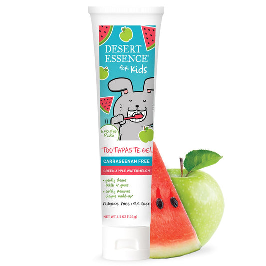 Desert Essence Green Apple Watermelon Toothpaste for Kids, 4.7 OZ