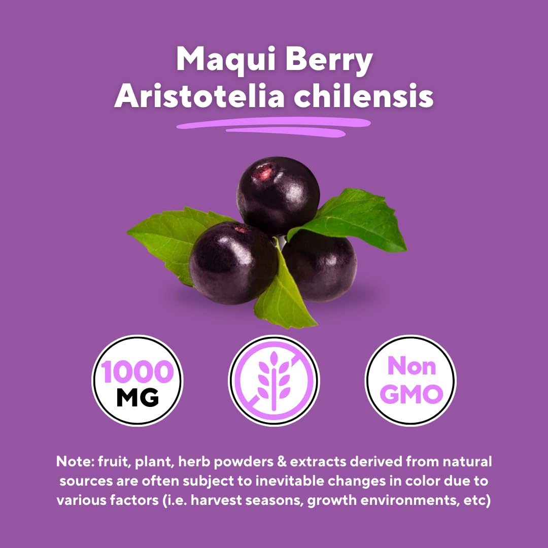 Vitapia Maqui Berry 1000mg - Maqui Berry Powder Supplement - Vegan Friendly, Non-GMO and Gluten-Free - 120 Veggie Capsules