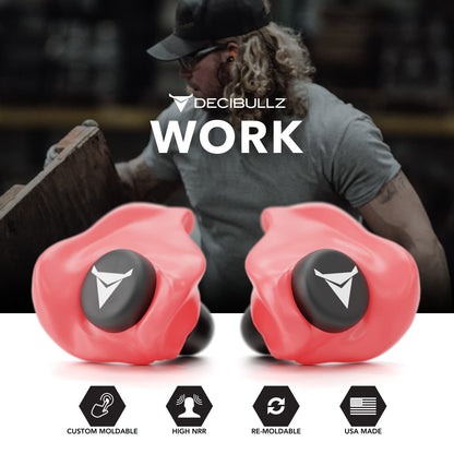 Decibullz - Custom Molded Earplugs, 31dB Highest NRR, Comfortable Hearing Protection