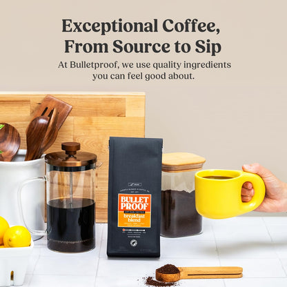 Bulletproof Original Medium Roast Ground Coffee,100% Arabica Coffee, Clean Coffee Tested for Toxins, Sustainably Sourced, 12 Ounces