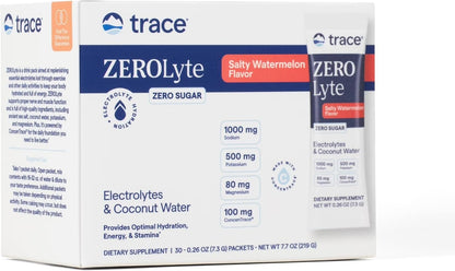 Trace Minerals ZeroLyte Electrolyte Drink Mix, Salty Watermelon, 30 Packets