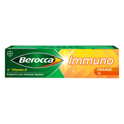 Berocca Immuno Effervescent Tablets, 11 Vitamins and Minerals, Including Vitamins D, C