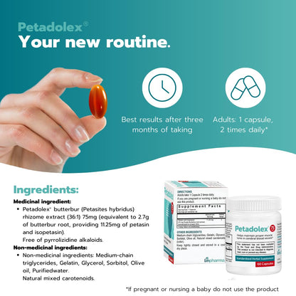 Petadolex - Migraine Relief - Patented Butterbur Root Extract, 75mg PA-Free Butterbur Extract
