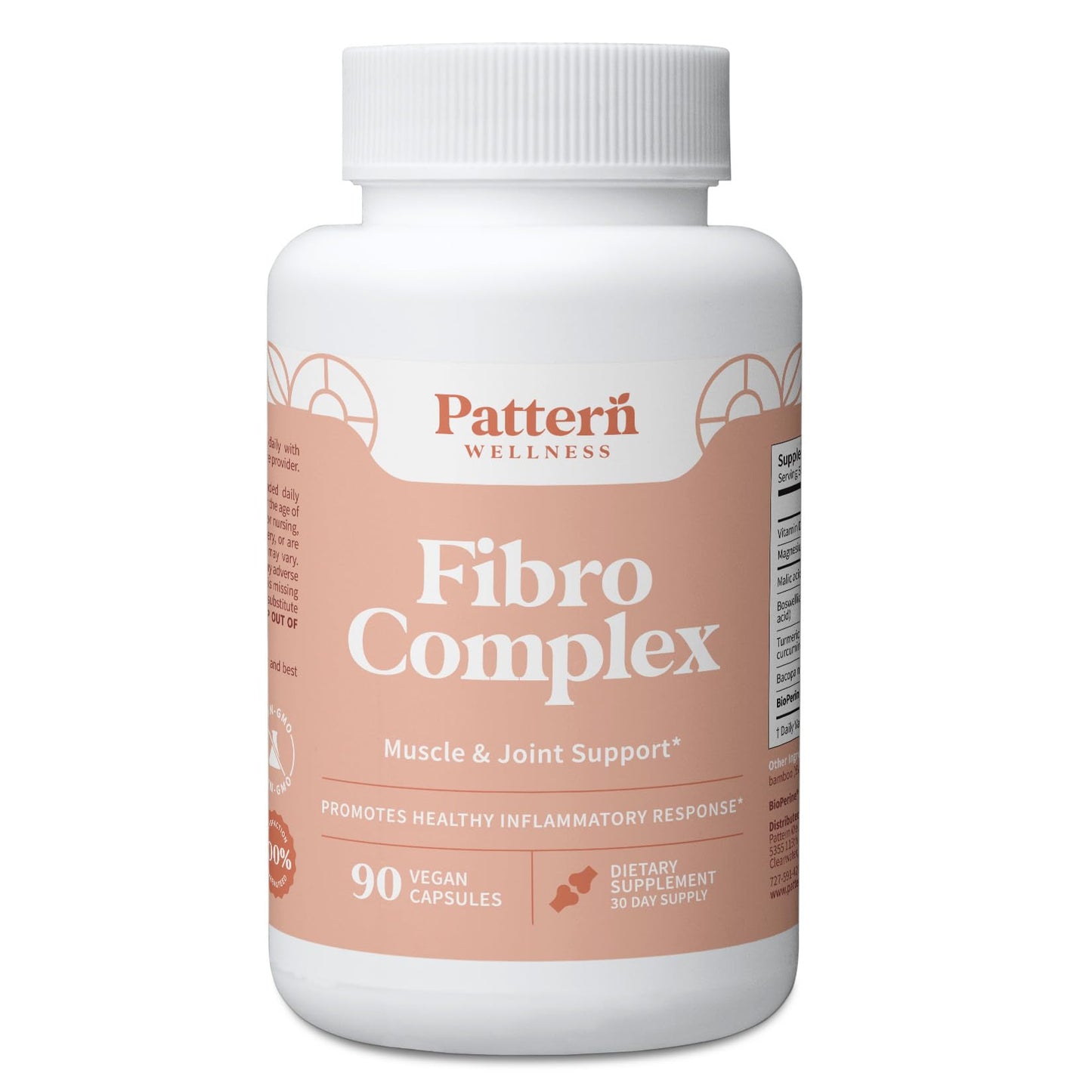 Pattern Wellness Fibro Complex – Advanced Formula with BioPerine® for Nutrient Absorption – Supports Muscle, Joint & Mobility Health – 90 Vegan Capsules