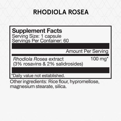 Momentous Rhodiola Rosea Supplement - Adaptogen Supplement for Cognition, Fatigue, & Stress Support - Rhodiola Rosea Root Extract - NSF Certified for Sport - GMO- & Gluten-Free - Vegan - 60 Servings