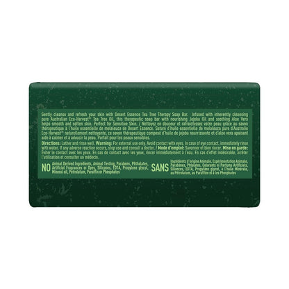 Desert Essence Tea Tree Therapy Cleansing Bar Soap - 5 Ounce - Therapeutic Skincare - All Skin Types - Jojoba Oil - Aloe Vera - Palm Oil - Moisturizes Face and Body