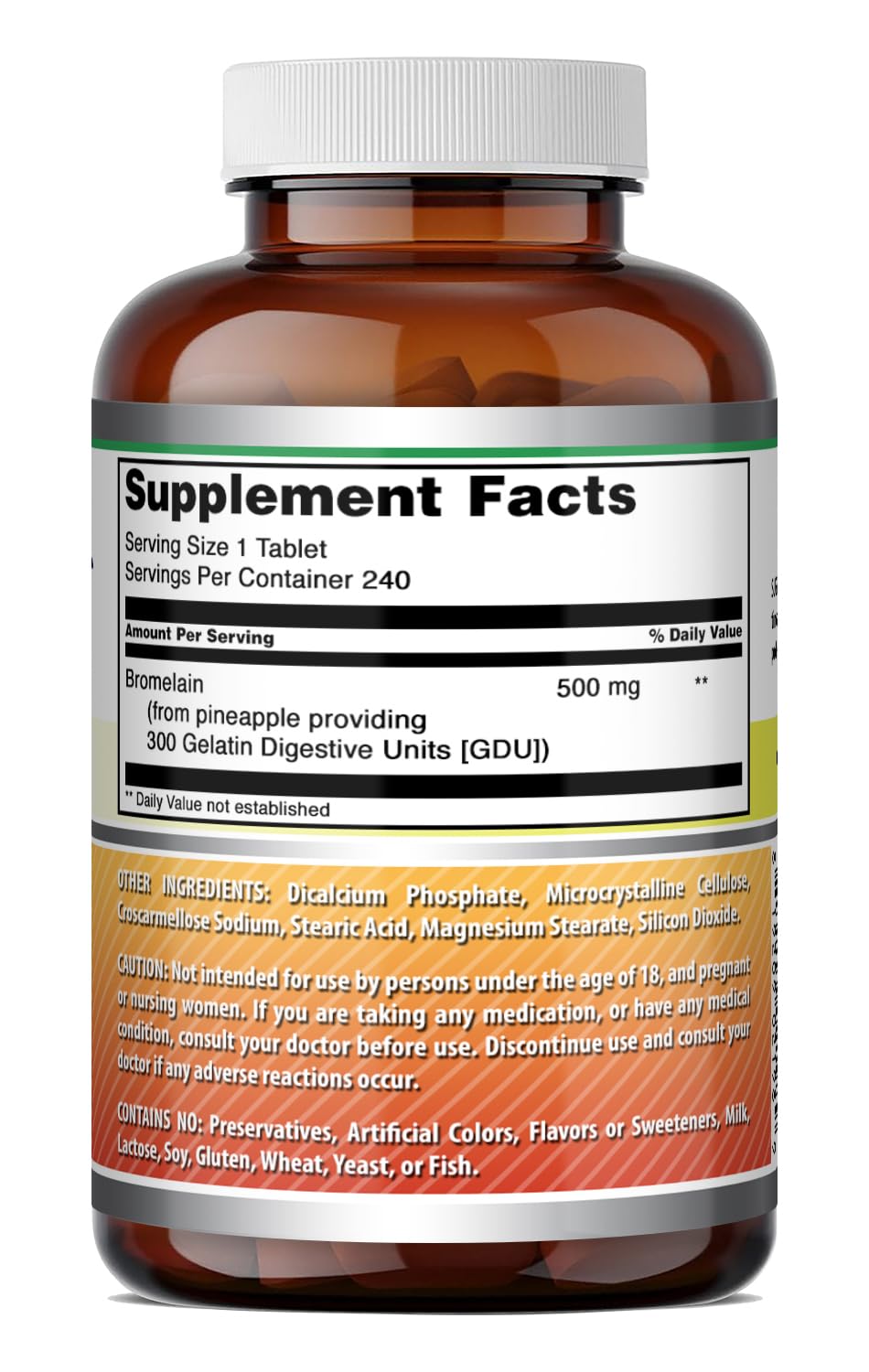 Amazing Formulas Bromelain 500 Mg | Tablets Supplement | Non-GMO | Gluten-Free | Made in USA (Pack of 1 | 240 Count)