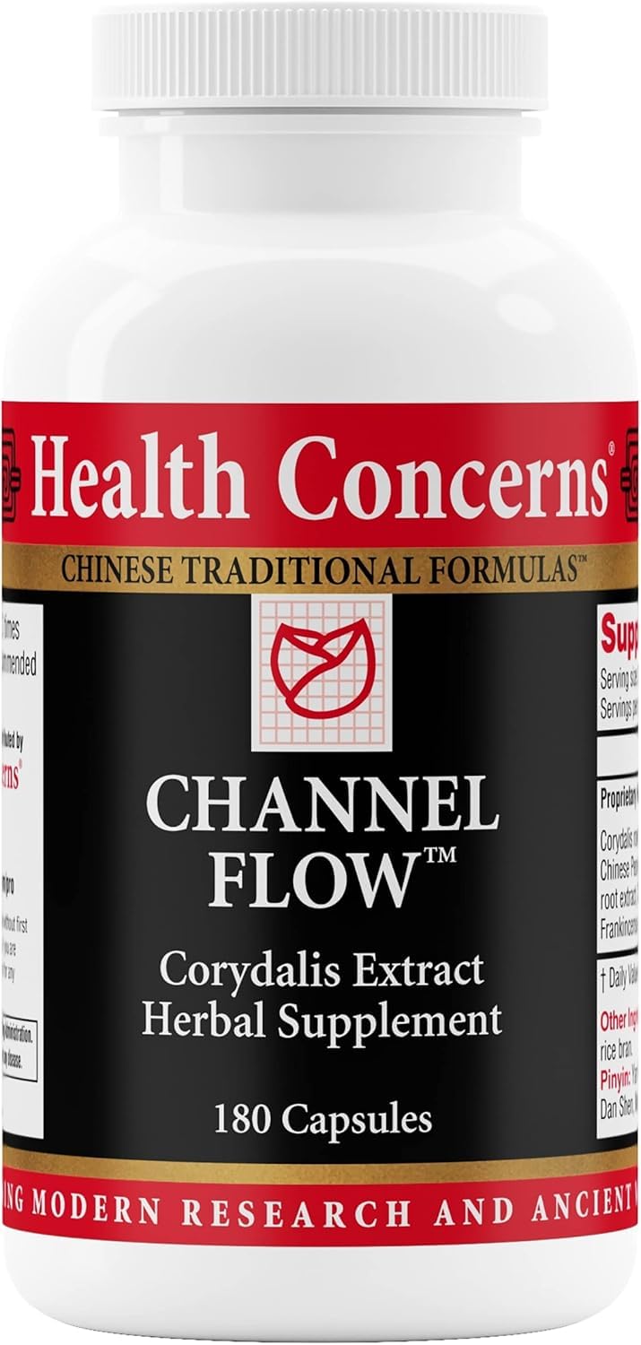 Health Concerns Channel Flow – Muscle Relaxation & Pain Support Supplement for Men & Women – Corydalis Root Extract – Chinese Herbal Formula for Headaches, Joint & Menstrual Discomfort – 60 Capsules