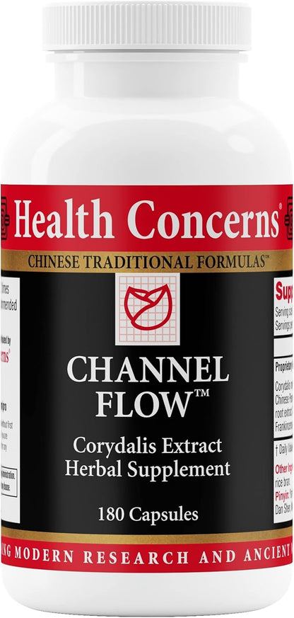 Health Concerns Channel Flow – Muscle Relaxation & Pain Support Supplement for Men & Women – Corydalis Root Extract – Chinese Herbal Formula for Headaches, Joint & Menstrual Discomfort – 60 Capsules