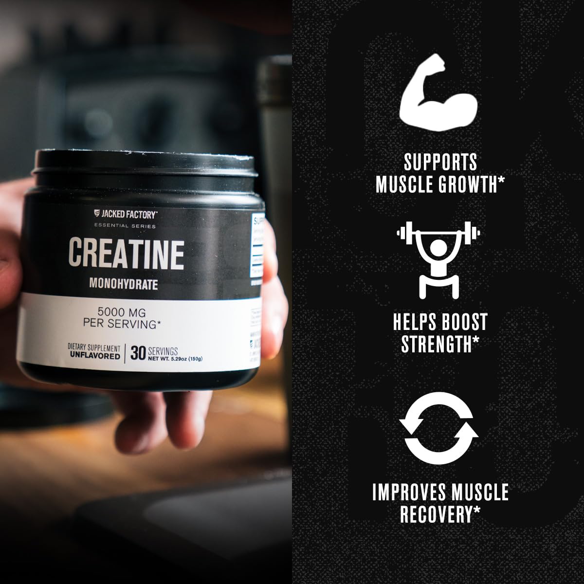 Jacked Factory Creatine Monohydrate Powder 150g - Creatine Supplement for Muscle