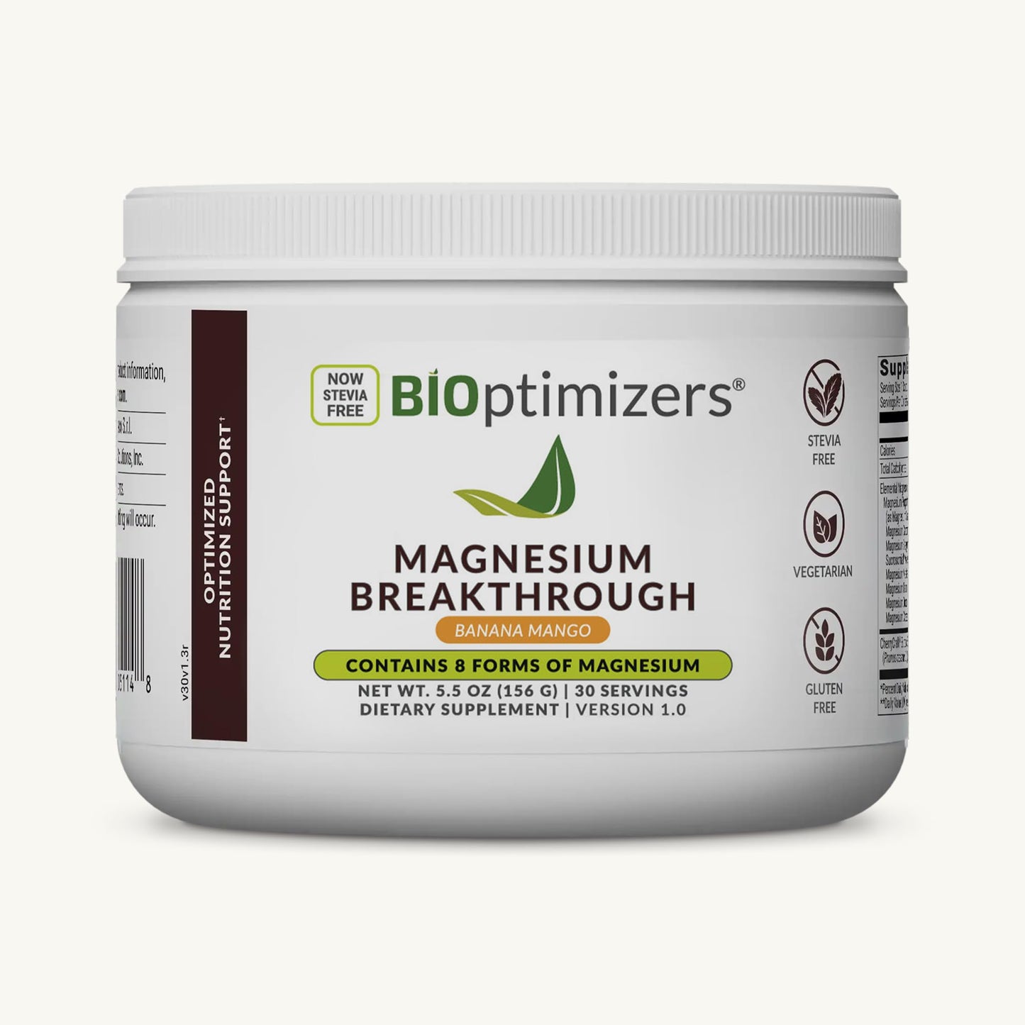 BIOptimizers Magnesium Breakthrough Drink - 8 Forms of Magnesium, Electrolytes, Sleep Health, Stress, Muscle Recovery, Heart Support | Glycinate, Citrate, Malate- Raspberry Lemon