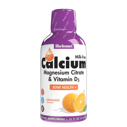 Bluebonnet Nutrition Liquid Calcium Citrate, Magnesium, Vitamin D3, Bone Health, Gluten Free, Soy Free, Milk Free, Kosher, 16 fl oz, 32 Servings, Mixed Berry Flavor