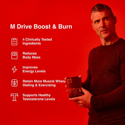 Mdrive Boost and Burn Testosterone Booster & Fat Burner for Men, 60 Caps | KSM-66 Ashwagandha; Chromax chromium; Thermogenic formula; Boosts energy & endurance; Supports lean muscle; 30-day supply