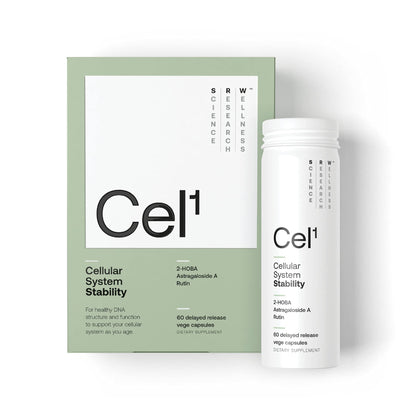 SRW Laboratories Cel¹ Stability | Stem Cell Supplement with 2-HOBA - Supports Stress Defence, DNA Structure & Youthful Cell Function | 60 Capsules