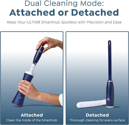 SuperMouth ULTIM8 Bundle - SmartBrush Electric Toothbrush+ SmartHub UV Sanitizer & Dryer + HubMate Microfiber Cleaning Tool - SuperBristles Clean 40X Better - Hygienic Maintenance Kit - Pearly White
