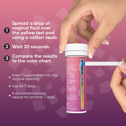 Seroflora Boric Acid Vaginal Suppositories 600mg (28ct) & 40 pH Test Strips for Women