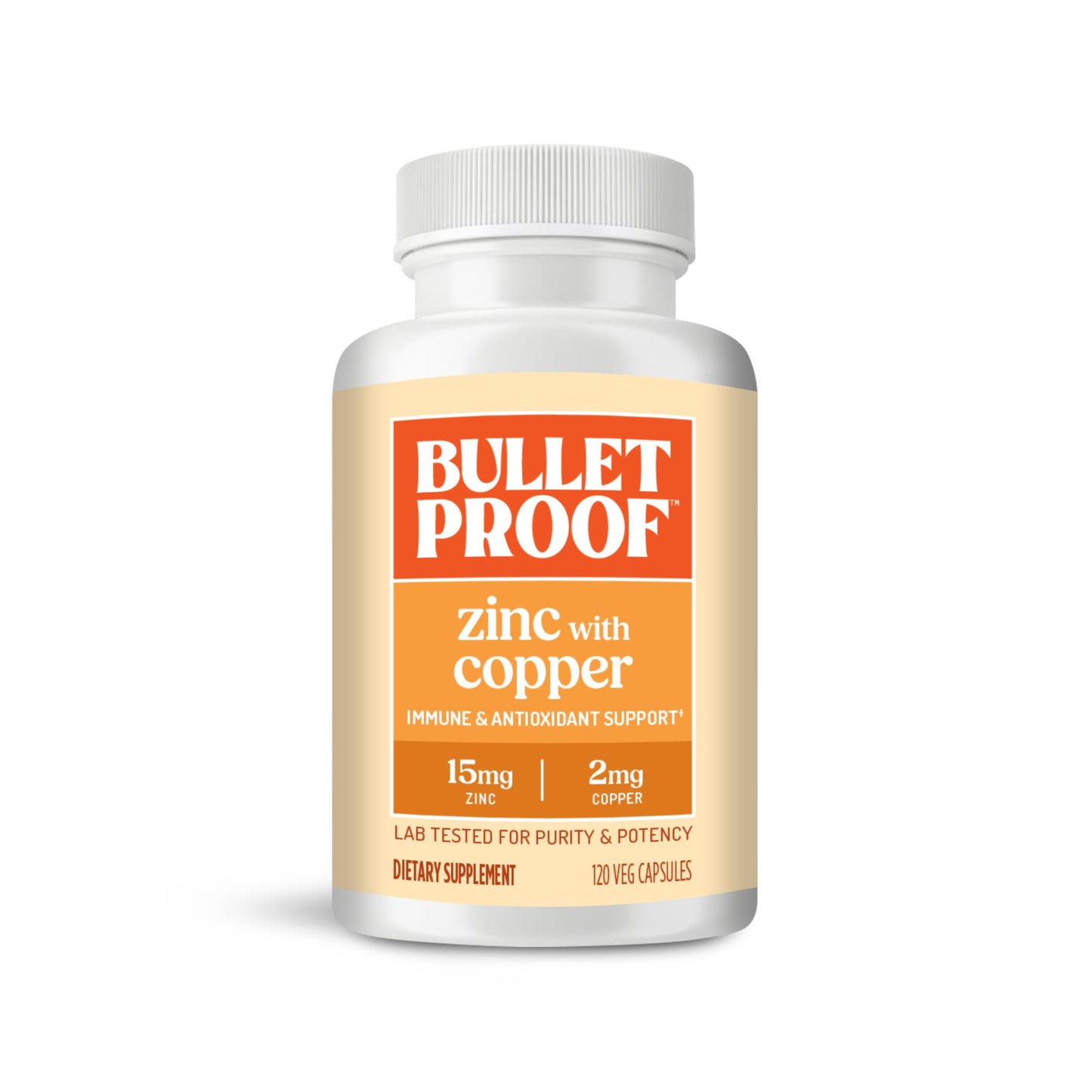 Bulletproof Zinc with Copper Capsules, 60 Count, Minerals and Antioxidant Supplement for Immunity and Mood