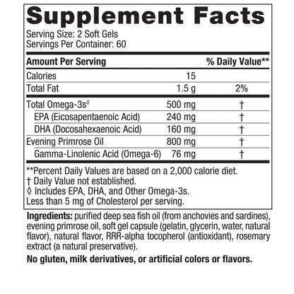 Nordic Naturals Omega Woman, Lemon - 120 Soft Gels - 500 mg Omega-3 + 800 mg Evening