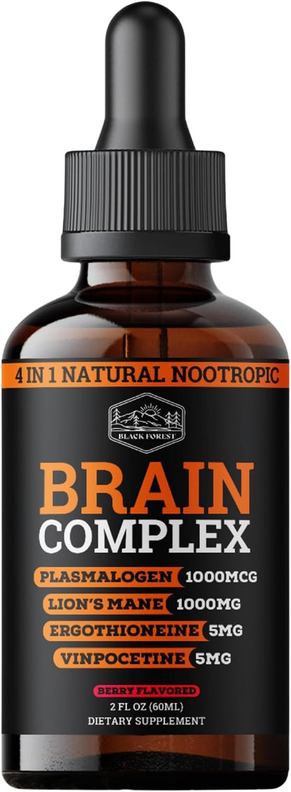 Brain Complex Addifocus™ Brain Supplements For Memory and Focus (Plasmalogen, Lions Mane, Vinpocetine 10mg & Ergothioneine) Memory Supplement for Brain, Brain Defender Supplement, Brain Health