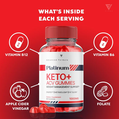 (3 Pack) Platinum Keto ACV Gummies, Platinum Keto ACV Gummies Advanced Weight Loss