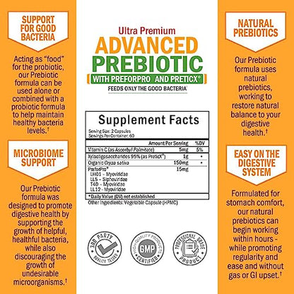 Prebiotics for Advanced Gut Health - Immune System Support & Dietary Fiber