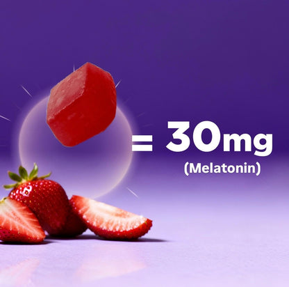 Vitamatic Extra Strength Melatonin 30 mg, 60 Gummies | Natural Strawberry Flavor, Non-Habit Forming, Non-GMO, Gluten Free, Sugar Free, Pectin Based