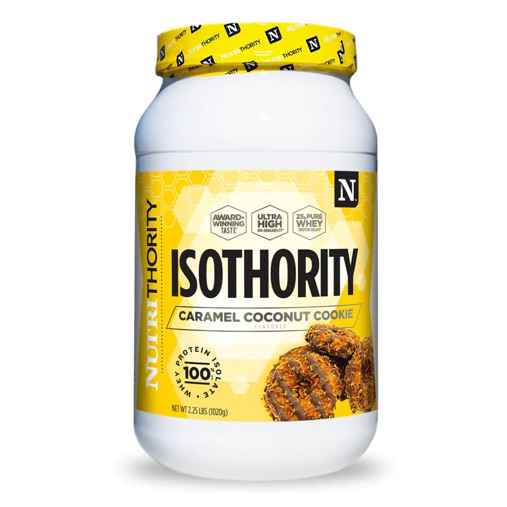 Isothority Whey Protein Isolate, Caramel Coconut Cookie, 2 lb - Ultra Absorbable Branched 