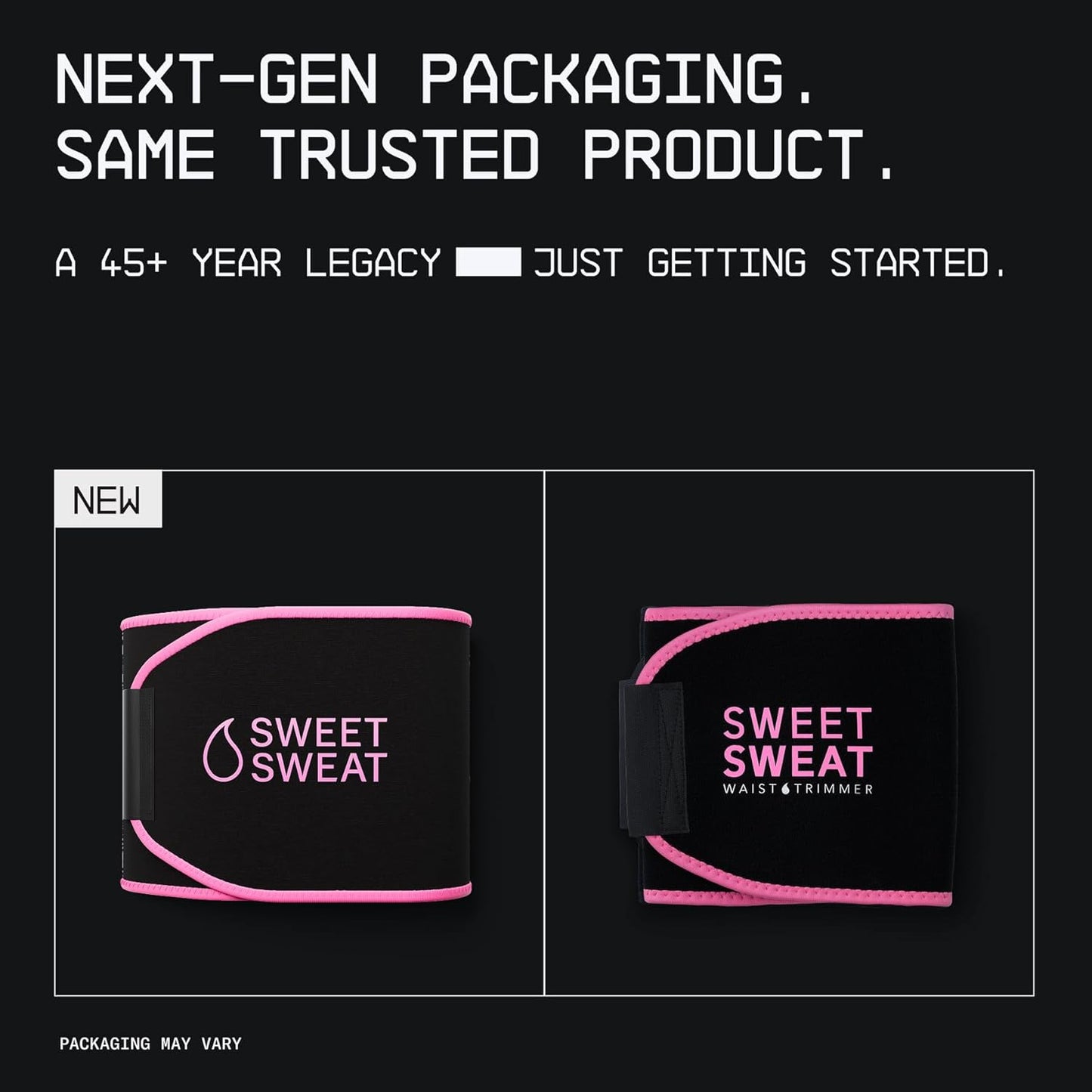 Sports Research Sweet Sweat® Waist Trimmer for Women and Men - Sweat Band Waist Trainer for High-Intensity Training & Workouts Black/Pink