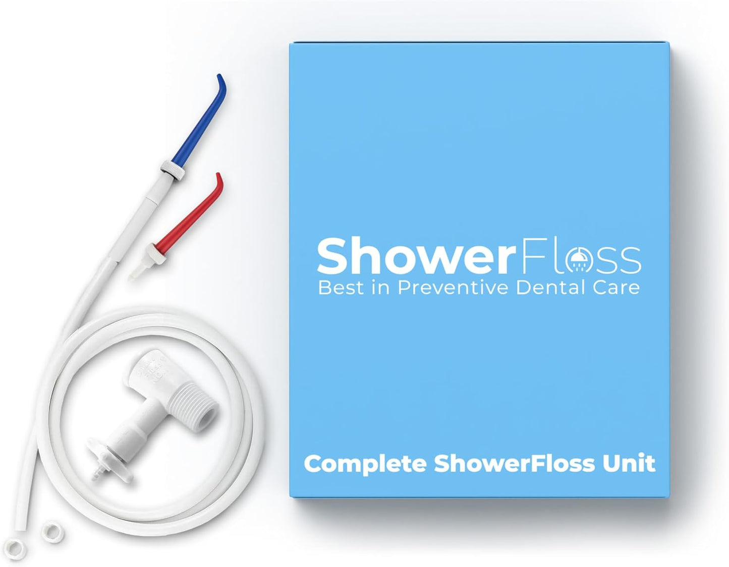 SHOWER FLOSS Water Dental Flosser - Convenient for Teeth, Attaches to Your Shower Head - Easy Installation, Adjustable Temperature & Pressure - Dentist Recommended