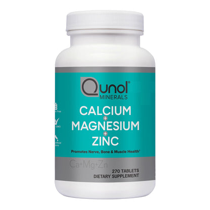 Qunol Calcium 3 in 1 Tablets with Calcium, Magnesium & Zinc for Immune Support, Bone