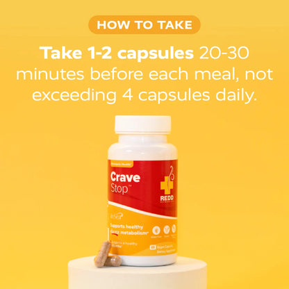 Redd Remedies Crave Stop, Helps Manage Sugar Cravings and Appetite, 60 Vegan Capsules