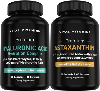 Vital Vitamins Hyaluronic Acid Complex 60 ct + Astaxanthin 60 ct