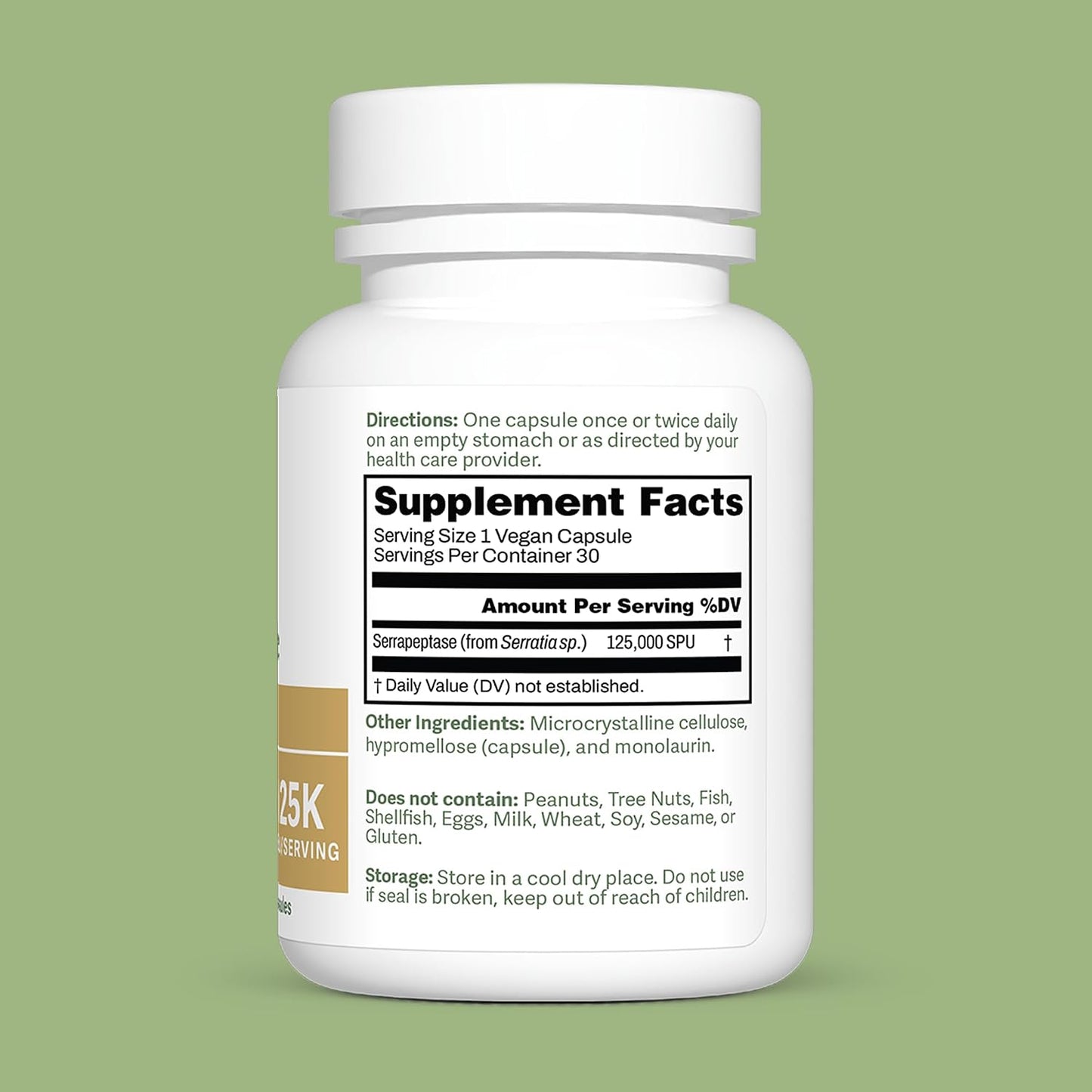 Dr. Murray's Ultra Clean 125,000 SPU Serrapeptase Clinical Strength - Proteolytic Enzyme | Acid-Resistant Vegan Capsules | GMP Certified | Third-Party Tested | 30 Count