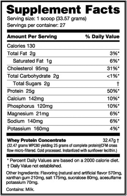 NutraBio Classic Whey Protein Powder- 25G Protein Per Scoop - Full-Spectrum Amino