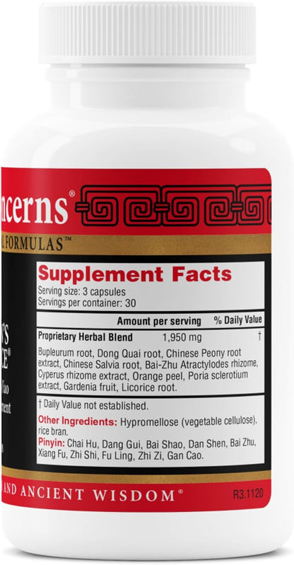Health Concerns Woman's Balance – Herbal PMS Support Supplement for Women – Menstrual Cycle & Menopause Relief – Chinese Herbal Formula – Mood Support & Hormonal Balance – 90 Capsules