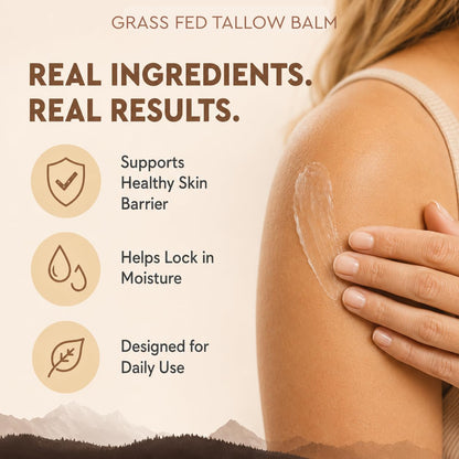 Ancestral Supplements Tallow Balm with Collagen, Face & Body, 2 oz | Whipped beef tallow for skin moisturizes face & body with vitamins A, D, E and K, plus an essential oil blend scent.