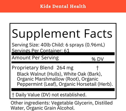 SPRIGS Kids Dental Health Herbal Rinse, 2 Oz | Fluoride Free Formula for Children's Oral Hygiene | Sweet Taste with Black Walnut & White Oak for Strong Teeth & Gums & a Clean, Healthy Smile
