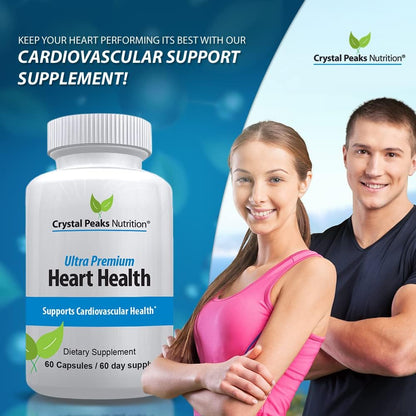 Ultra Premium Heart Support - Vitamin K2 & D3 Plus Calcium - Circulation Support Supplements - Blood Flow, Arteries - Advanced Formula for Cardio, Cholesterol, Triglyceride Balancing - 60 Capsules