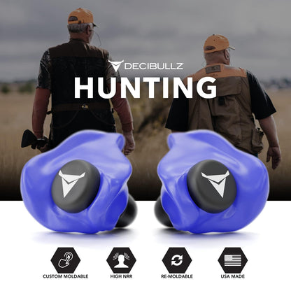 Decibullz - NRR 31 Custom Molded Earplugs, Perfect Fit Ear Protection for Safety, Travel
