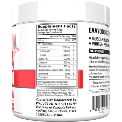 EAAs Amino Acids Powder - EAA Essential Amino Acids Pre & Post Workout Powder for Muscle Building Endurance and Recovery Support with 7g per Serving Plus 5g BCAAs (Pink Lemonade, 30 Servings)