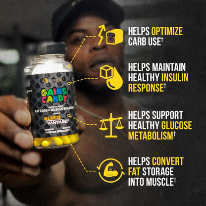 ALPHA LION Gains Candy, Supplement Pills that Support Weight Loss, Appetite Suppressant, Keto-Diet Friendly, Decrease Body Fat, Upgrade Energy & Workout Performance, 60 Capsules (MitoBurn®)