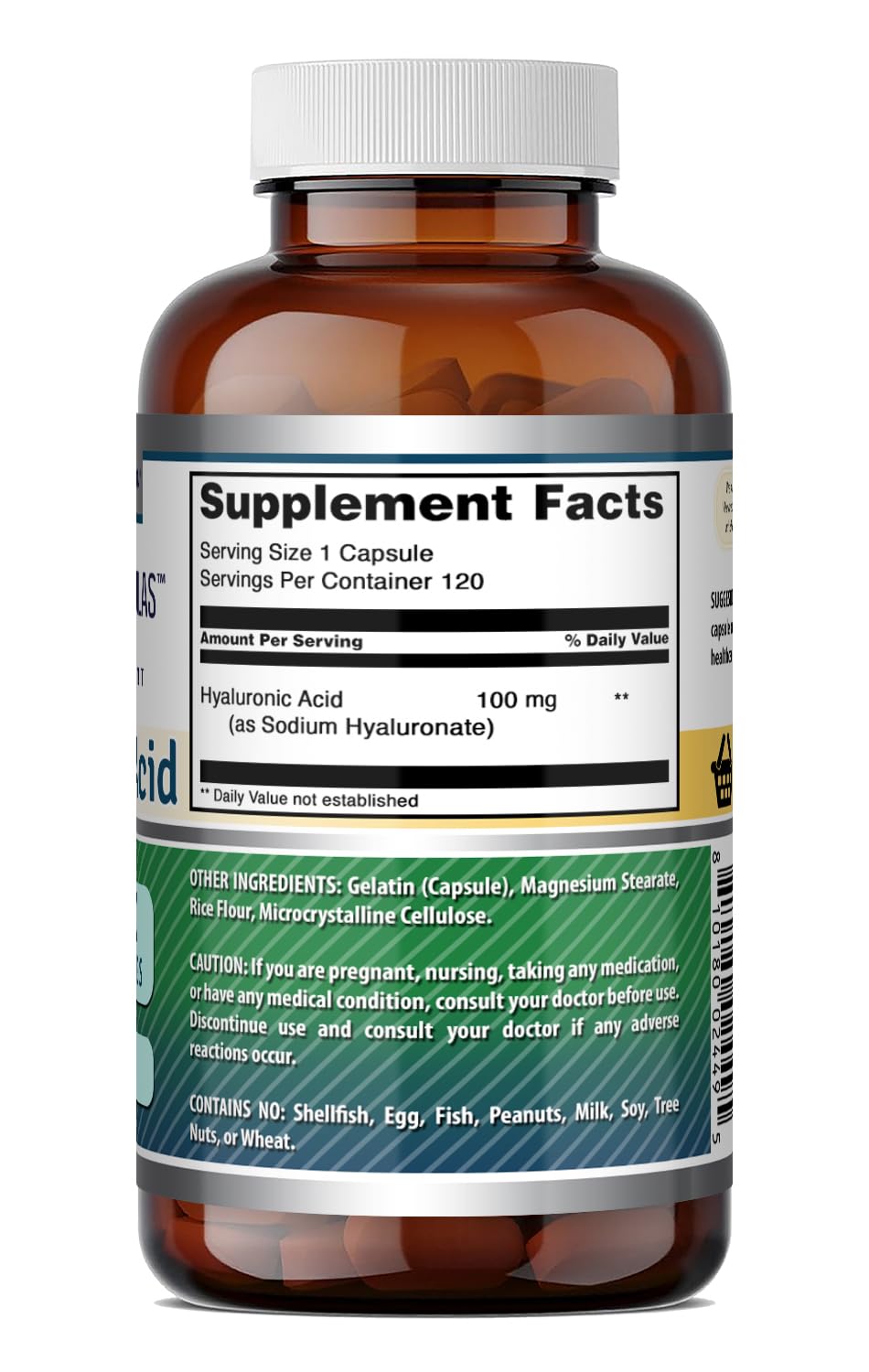 Amazing Formulas Hyaluronic Acid 100 Mg Supplement | Capsules | Non-GMO | Gluten-Free | Made in USA (1 Pack, 360 Count)