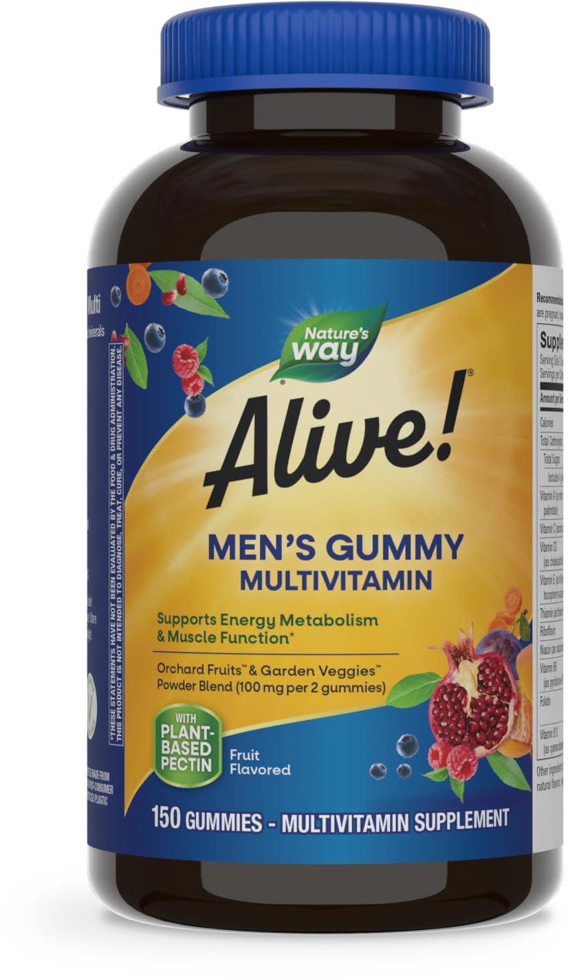 Nature's Way Alive! Men's Daily Gummy Multivitamin, Supports Energy Metabolism 