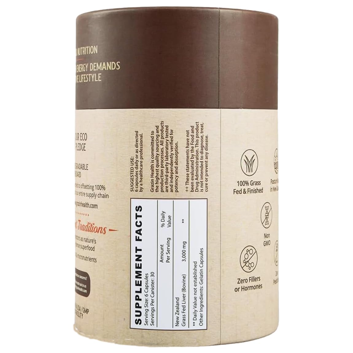 Bovine Organ Complex 3000mg per Serving (30 Servings) | Pancreas, Liver, Spleen, Kidney, Heart (600 Mg per Organ per Capsule) Grass Fed