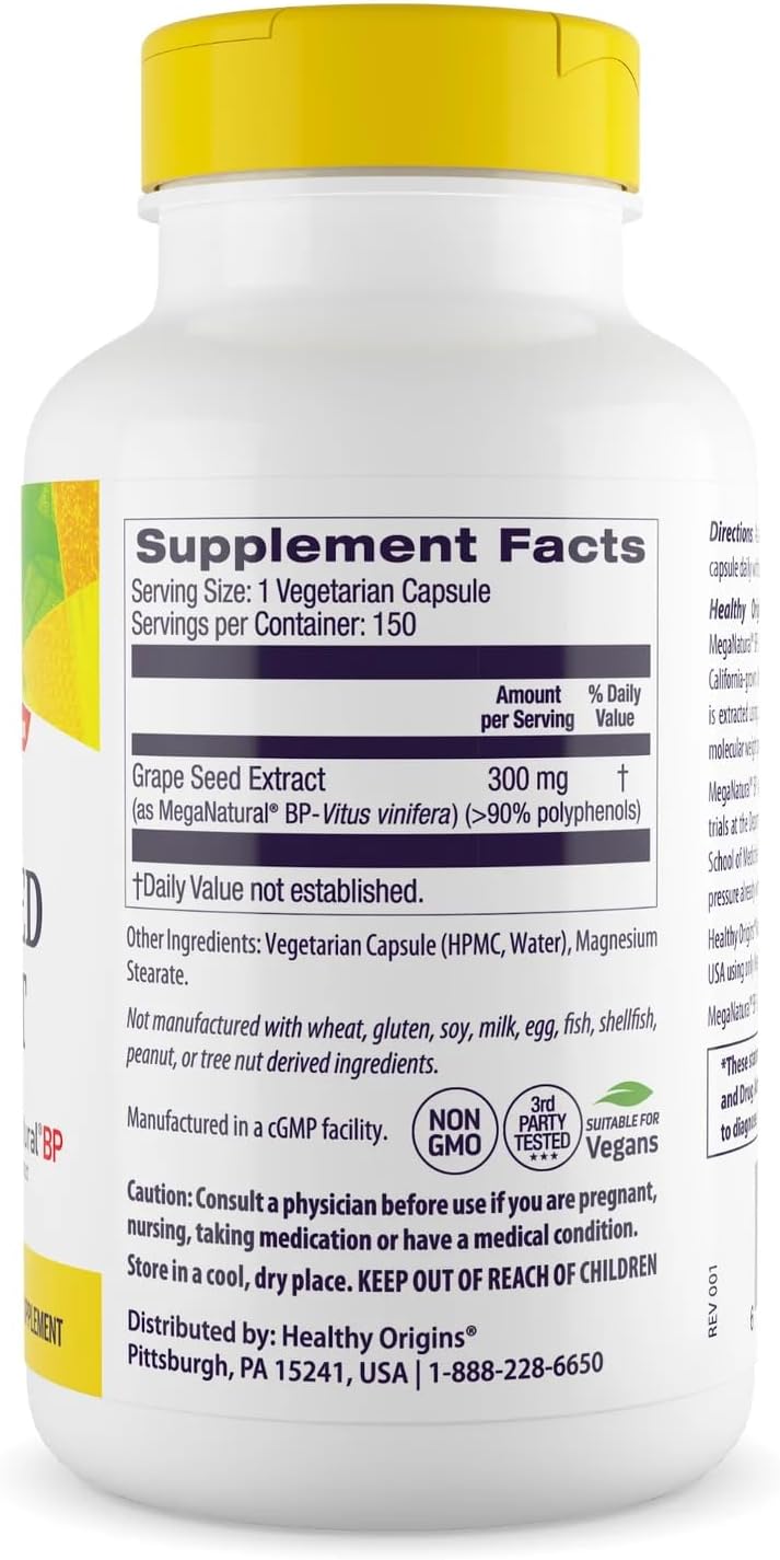 Healthy Origins Grape Seed Extract MegaNatural-BP 300 mg, 150 Caps
