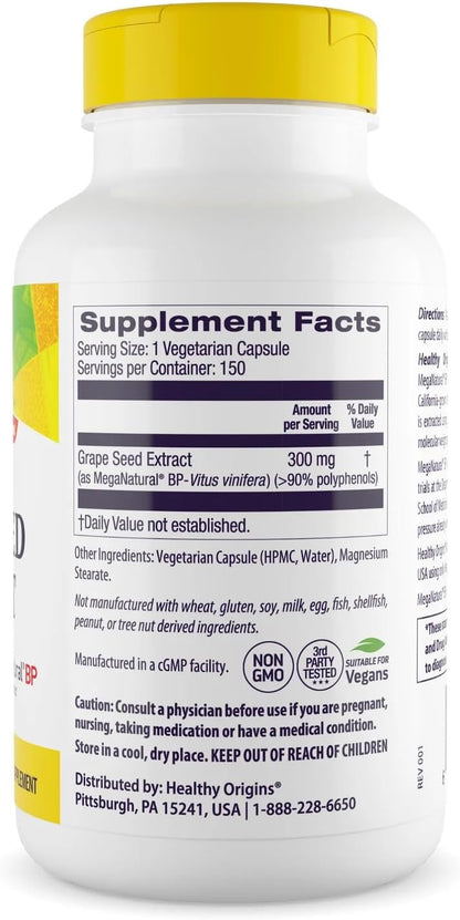 Healthy Origins Grape Seed Extract MegaNatural-BP 300 mg, 150 Caps