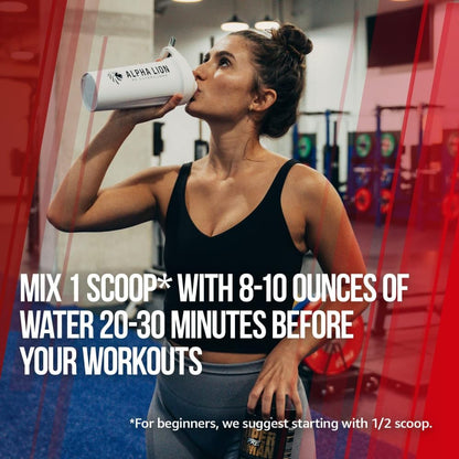 ALPHA LION Superhuman Pre Workout Powder, Beta Alanine, L-Taurine & Tri-Source Caffeine for Sustained Energy & Focus, Nitric Oxide & Citrulline for Pump (21 Servings, Sour Gummy Bear Flavor)