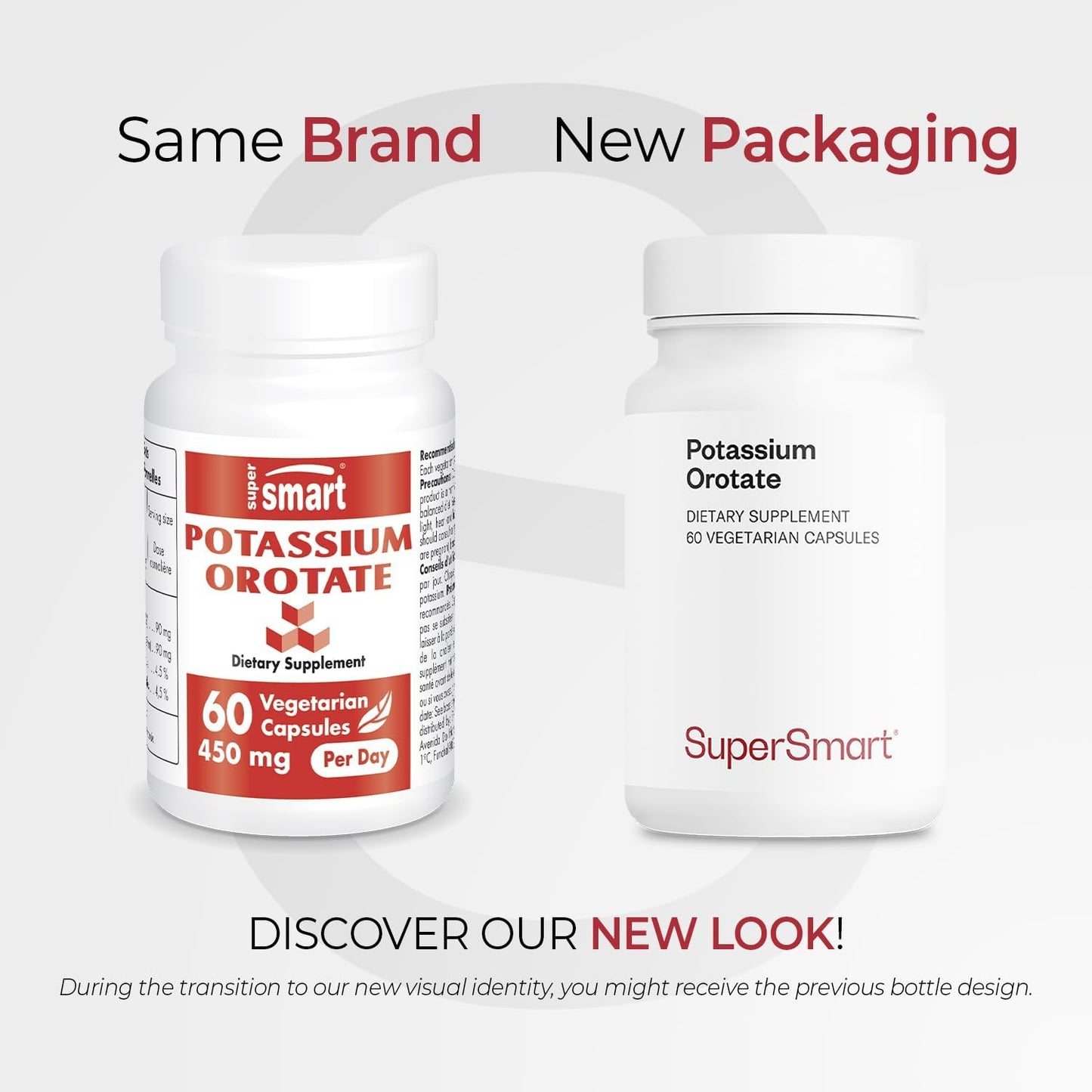 SuperSmart Potassium Orotate Supplement 450mg per Day (Enhanced Absorption) - Potassium with Orotic Acid | Non-GMO & Gluten Free - 60 Vegetarian Capsules